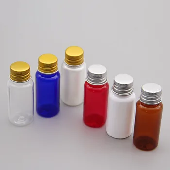 15ML 100gab alumīnija vāciņu pudeli, zila/balta/brūna nelielas ietilpības ūdens medicīna pudelēs, plastmasas pudelēs ar iekšējo plug