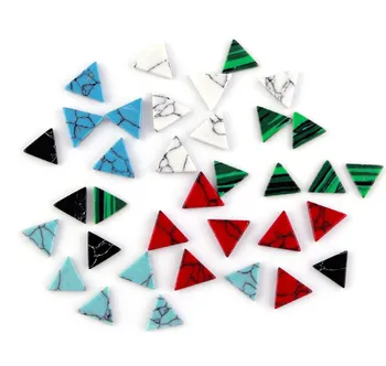 20pcs/daudz malahīts tirkīza krelles trīsstūra, rotaslietu izgatavošana modes labu šarmu, Gredzenu, auskaru piederumi nav caurumu