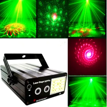 300mw RG Lāzera+ LED Balts Strobe Skatuves Apgaismojums ,48 Modeļus Mini Lāzera Projektoru Efekts Liecina Par KTV DJ Disco Party Ziemassvētki Gaismas