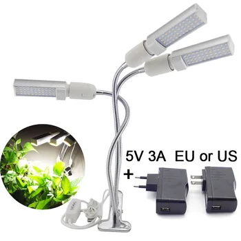 5V USB Laiks 44 LED Augu Augt Gaismas Pilna Spektra Spuldzes Fito Lampas Pieaug Izaugsmes Saules Puķu Growbox Telts