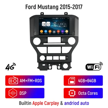 Android10 4G+64GB Ford Mustang 2015 2016 2017 Auto Multimedia, Stereo, DVD Atskaņotājs, GPS Glonass Navigācijas Radio Vadītājs Vienību