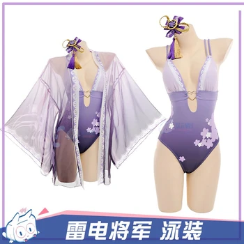 Anime Spēle Genshin Ietekmes Shogun Sākotnējā Sexy Peldkostīms Vasaras Puse Kleita Cosplay Tērpu Halloween Sievietēm Bezmaksas Piegāde 2022New