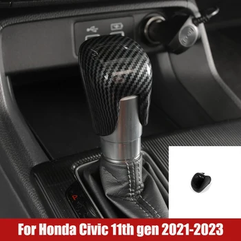 Auto Gear Vadītājs Shift Poga Vāka Pārnesumu Pārslēgšanas Rokturis Melns, Uzlīmes Honda Civic 11 Gen 2021 2022 2023 ABS Auto Piederumi