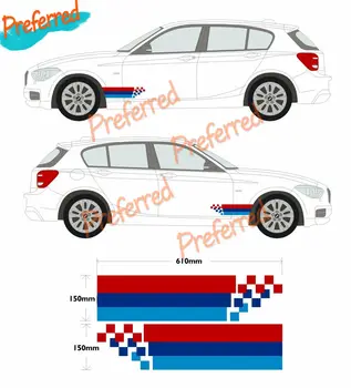 BMW Sadalīti Svītru Set - M Stila Automašīnas Decal Grafiskais 3. Sērijas, 1 Sērija 5 Sērija（Atstarojošs Vinila）