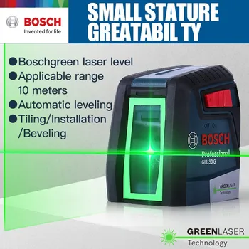 Bosch Lāzera Līmeni 2 Līnijas Zaļā Gaisma, Horizontālas Un Vertikālas Lāzera Līmeni GLL30G