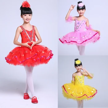 Bērnu Baleta Tutu Leotard Deju Bodysuit Dancewear Gulbju Ezers Baleta Tērpu Meitene Skatuves Sniegumu Baleta Kleitu
