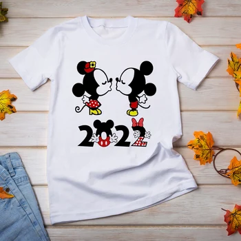 Disney Sieviešu T Krekls Mickey Minnie Mouse Drukāt Vasaras Karstā Pārdošanas Dropship Sieviešu Īsām Piedurknēm O Kakla 2022 Sērijas Grafiskais Tee