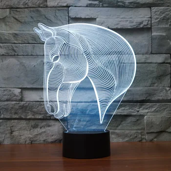 Dzīvnieku Zirgu Led Galda 3d Modelēšanas Lampas Vizuāli Apkārtējā Touch Nakts Lampas Jaunums Jauki karikatūra bērnu rotaļlietas