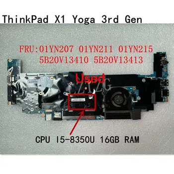 Izmantot Lenovo ThinkPad X1 Jogas 3rd Gen Klēpjdators Mātesplatē I5-8350 16.G FRU 01YN207 01YN211 01YN215 5B20V13410 5B20V13413