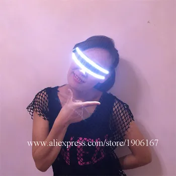 Jaunas Ielidošanas LED Glāzes Balto Krāsu Gaismas Brilles Skatuves Dekorācijas Kāzām Dzimums Sieviete Brilles Kliedziens, Kostīmu Pusēm