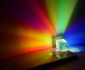 Krāsu Prizmu Sešiem Pusēs Spilgti 28m Lielu Stikla Black Tech Kulons Zinātne Eksperiments Beamsplitter Foto PRIZMU