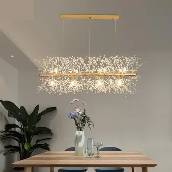 Moderns restorāns lampu radošā pieneņu bārs light living room gaismeklis suspendu zelta apgaismojums G9 led lentes kristāla Hanglamp