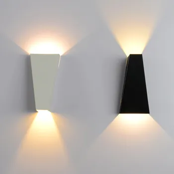 Mūsdienu LED Sienas Lampa Guļamistabas Gultas Dzīvojamā Istaba Dubultā Galvas Gaismas Eju Koridorā Ūdensizturīgs Kaltas Melna Balta Dzelzs Apgaismojums