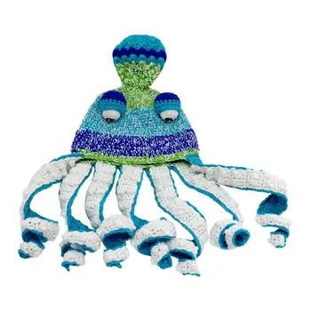 Pieaugušo Astoņkāju Tausteklis Cepuri Tamborēt Cepuri Rokā-Kokvilnas Trikotāžas Astoņkāji Cepuri Ziemassvētku Halloween Cosplay Unikāls Mīksts Un Silts
