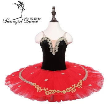 Sarkani melnā Don Quixote Baleta tutu bērnu&meitenes sniegumu baleta tutu pieaugušo balerīna deju kostīms, kleita 18007