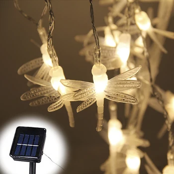 Saules Enerģijas Pasaku String Gaismas 5M 30 LED Spāre/Butterfly/Pieneņu Dekoratīvās Dārza Terases Ziemassvētku Eglītes Kāzu Puse