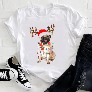 Sievietes suns smieklīgi gudrs Priecīgus Ziemassvētkus Diezgan Brīvdienu Jauka Top Print T T Tee Karikatūra Jauno Gadu modes Grafiskais T-krekls