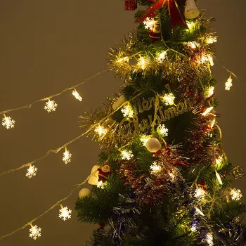 Sniegpārslas LED String Gaismas Pasaku Gaismas USB/Akumulatora piedziņas Iela Vainags Lampas Jaunā Gada, Ziemassvētku Eglītes, kāzu dekori