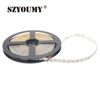 SZYOUMY 12V 2835 100M LED Lentes 5mm Slim 8MM IP20 Ne-Ūdensizturīgs 120leds/M 5m/Roll LED Strip White/WarmWhite/Zilā/Sarkanā/Zaļā