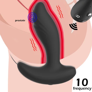 Tālvadības Pults Vibrācijas Prostatas Massager Vīriešiem Anālais Plug Ūdensizturīgs 10 Stimulācija Modeļus Muca Tūpļa Silikona Seksa Rotaļlietām Seksa Veikals