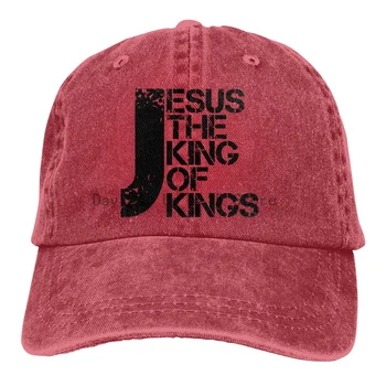 Unisex) Ikdienas Kokvilnas Džinsa Klp Modes Jēzus Ir Ķēniņš Kings Iespiesti Beisbola Cepure Āra Snapback Cepure