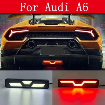 Universāls LED Auto Aizmugures Difuzoru Spoilers Bremzes, Miglas Lukturi Taisnstūra Izmēģinājuma Gaismas F1 Stila Aizmugures Bufera lūpu Lukturis Audi A6