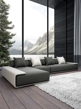 Ziemeļvalstu auduma dīvāns dzīvojamā istabā izmērs ģimenes kombinācija mūsdienu vienkāršu lateksa Tehnoloģiju auduma dīvāns apdare